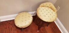 Upholstered yellow round for sale  Great Neck