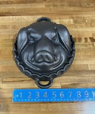 Vintage Antique Cast Iron Pig Head Face Baking Pan Mold Wall hanging, used for sale  Shipping to South Africa