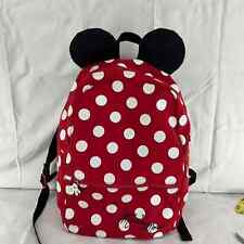 Mochila roja con orejas tamaño completo de Minnie Mouse de lunares de los parques Disney segunda mano  Embacar hacia Argentina