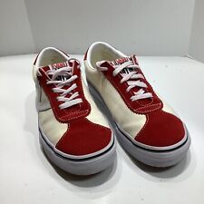 Tênis de skate Vans clássico vermelho e branco lona/camurça masculino tamanho 5,5M comprar usado  Enviando para Brazil