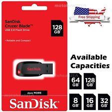 Usado, Sandisk 16GB 32GB 64GB 128GB Cruzer Blade Flash Drive Memory Stick USB Lot Pack segunda mano  Embacar hacia Argentina