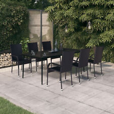 Tidyard 7 Piece  Dining Set Glass Tabletop Table and 6 Garden Chairs Poly A7Y1, used for sale  Shipping to South Africa