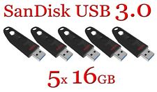 5x Unidad flash SanDIsk ULTRA USB 3.0 16 GB SDCZ48-016G 16 GB lápiz 16G 100 MB/s segunda mano  Embacar hacia Argentina