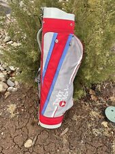 Bolso de golf de colección de los años 80 hecho por Taylor rojo azul gris segunda mano  Embacar hacia Argentina