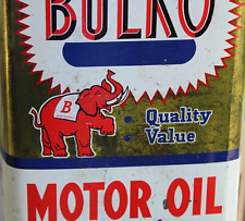 RARE ELEPHANT GRAPHICS~ 1950s era BULKO MOTOR OIL Old 2 and half gallon Oil Can for sale  Shipping to South Africa