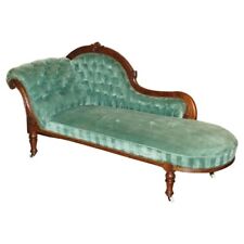 ANTIQUE VICTORIAN ORNATELY HAND CARVED WALNUT CHAISE LOUNGE PORCELAIN CASTORS for sale  Shipping to South Africa