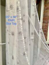 Pair white voile for sale  WARWICK