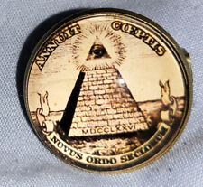 Masonic Pin Badge Free Mason Regalia Eye Pyramid Mysterious Strange Lodge Old UK for sale  SALFORD