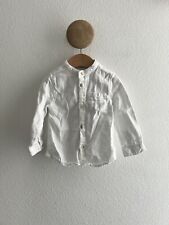 Camisa blanca sin cuello abotonada Zara bebé niño talla 12-18 meses segunda mano  Embacar hacia Argentina