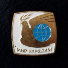 Dove Peace Nations Propaganda Soviética Pin Pigeon Earth Globe Ramo de Oliveira URSS comprar usado  Enviando para Brazil