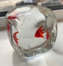 Cube glass paperweight for sale  LONDON