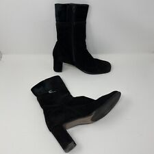 aquatalia boots size 9.5 black suede mid-calf zipper for sale  Shipping to South Africa