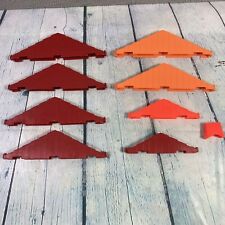 Lincoln Log Roof Trusses Chimney Lot of 9 Pieces Plastic Various Size and Color, used for sale  Shipping to South Africa