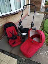 Britax B-Smart pushchair and carrycot, red, includes CosyToes feet warmer for sale  HALESOWEN
