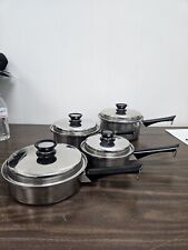 Amway Queen 8pc Set 4 Pots 4 Lids 18/8 Stainless Steel Made In USA, used for sale  Shipping to South Africa