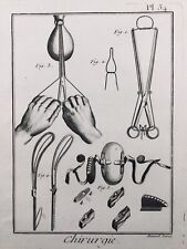 Usado, Medicina Cirugía 1779 Instrumento Quirúrgico Raro Grabado Encyclopédie Diderot comprar usado  Enviando para Brazil