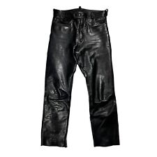 Vintage Pure Heavy Black Leather Spodnie Slim Proste Męskie Rozmiar 50 Taiger W32L29 na sprzedaż  PL