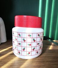 Vintage 1980s Milk Glass Kitchen Storage Container Jar. Green & Red. Geometric  for sale  Shipping to South Africa