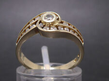Größe 55 Goldring Ring 585 GOLD 14 Karat Gelbgold Diamanten diamond oro G2466/22 gebraucht kaufen  Weststadt