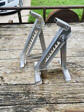 Qual Craft 2420 Silver Aluminum Riveted Rung Short Body Ladder Jack Pair Set 2 for sale  Forsyth