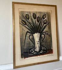 Bernard Buffet "Vase de Tulipes Jaunes" Litografia Artista Lápis Assinado Numerado, usado comprar usado  Enviando para Brazil