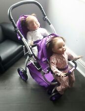 DIMPLES PURPLE ELLA TANDEM DOUBLE TWIN DOLLS PUSHCHAIR / REVERISABLE SEATS , used for sale  ROMFORD