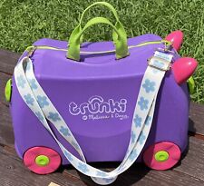 Melissa & Doug Trunki Ride-On Suitcase CarryOn Luggage Purple + Saddle Bags ++VG, used for sale  Shipping to South Africa