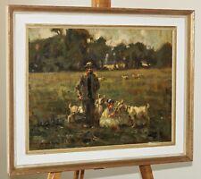 Pintura a óleo impressionista de figuras e cabras em um prado DAVID HYDE (n.1947) comprar usado  Enviando para Brazil
