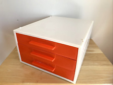 Usado, Organizador de armazenamento vintage MOD era espacial laranja plástico empilhável 3 gavetas mesa comprar usado  Enviando para Brazil
