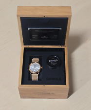 Reloj de cuarzo con correa de cuero inoxidable 35 mm tono oro rosa Shinola con caja SHN77 segunda mano  Embacar hacia Argentina