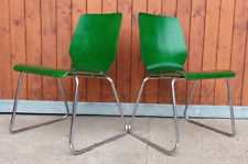 Silla de comedor cromada años 70 vintage Space Age sillas silla apilable de madera 1/8 segunda mano  Embacar hacia Argentina