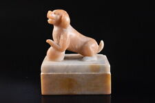F934: Jade/joyas de piedra japonesa ADORNOS en forma de perro obra objeto arte budista segunda mano  Embacar hacia Argentina