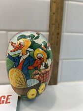 Usado, Cochecito de empuje de huevo de Pascua alemán grande de papel maché vintage segunda mano  Embacar hacia Argentina