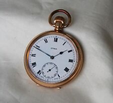 Lindo folheado a ouro antigo 15J. Relógio de bolso Cyma tamanho 16. Década de 1920 totalmente funcional, usado comprar usado  Enviando para Brazil