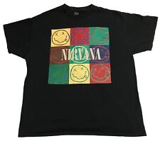Camiseta Nirvana Nevermind Smiley Face Block Grid Negra XL Grunge Seattle Band segunda mano  Embacar hacia Argentina