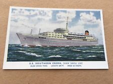 CARTÃO POSTAL VINTAGE S.S.SOUTHERN CROSS SHAW SAVILLE LINE J.SALMON C1950S, usado comprar usado  Enviando para Brazil