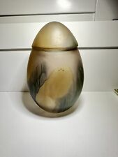 Jarrón de vidrio tipo cameo con tapa, forma de huevo, gran color segunda mano  Embacar hacia Argentina