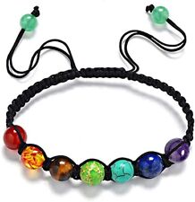 Usado, Brazalete de piedra natural de 7 chakras cuentas de curación equilibrio brazalete unisex joyería regalo segunda mano  Embacar hacia Argentina