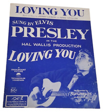 Loving You Elvis Presley cantando en portada partituras Leiber and Stoller Song segunda mano  Embacar hacia Argentina