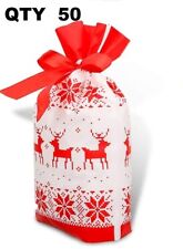 50 peças sacola de presente saco de doces floco de neve renas feliz Natal decorações festa comprar usado  Enviando para Brazil