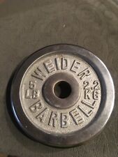 Vintage WEIDER BARBELL 5 lb Weight Plate CHROME 1" Hole for sale  Shipping to South Africa