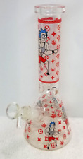 Cachimbo de água Rick Bong vidro pesado 10" de altura narguilé 14mm com nova tigela de vidro e haste comprar usado  Enviando para Brazil