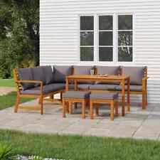 Tidyard 7 Piece Patio Dining Set with Cushions Solid Wood Acacia Garden S3S9 for sale  Shipping to South Africa