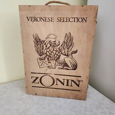 Vintage Zonin Wine Box Storage Box. Holds 3 bottles G4 Italy 10x14x3 for sale  Shipping to South Africa