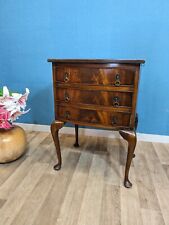 Vintage Solid Mahogany And Oak Bedside Table And Drawer Queen Anne Legs for sale  Shipping to South Africa