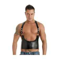Handmade Real Leather Men/Gay Corset Vest With Zipper Fastening Front For Club for sale  Shipping to South Africa
