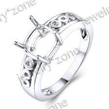Venda anel fino de casamento prata esterlina 925 semi montagem corte almofada sem pedras, usado comprar usado  Enviando para Brazil