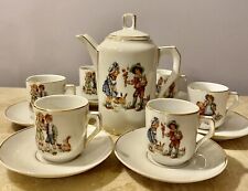 Conjunto vintage de porcelana em miniatura chá café cacau crianças brincando 1920 por volta de comprar usado  Enviando para Brazil