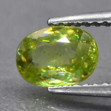 0.93ct 7x5.2mm VS Oval Natural Yellowish Green Sphene Madagascar, High Luster for sale  Shipping to South Africa