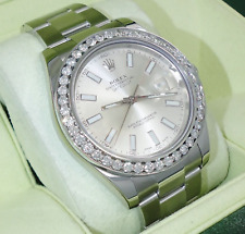 Rolex Datejust II 2.35CT Diamantes Bisel Acero Esfera Plateada Reloj 116300 segunda mano  Embacar hacia Argentina